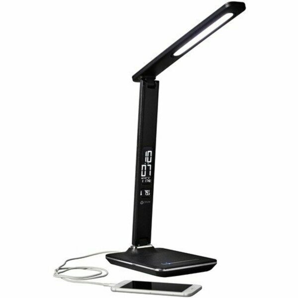 Ottlite Technologies Lamp, w/LCD/USB Charging, LED, 5.5inx7.25inx7.5in-14-3/4in, Black OTTF1DY8G59SHPR